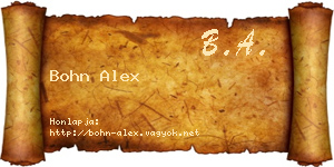 Bohn Alex névjegykártya