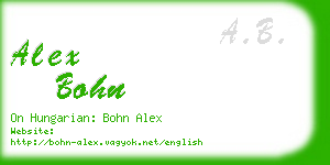 alex bohn business card